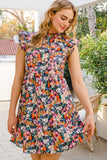 ODDI Full Size Floral Ruffled Cap Sleeve Mini Dress - Premium DRESSES from Trendsi - Just $35.11! Shop now at KisLike
