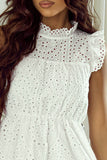 Eyelet Ruffled Cap Sleeve Mini Dress - Premium DRESSES from Trendsi - Just $30! Shop now at KisLike