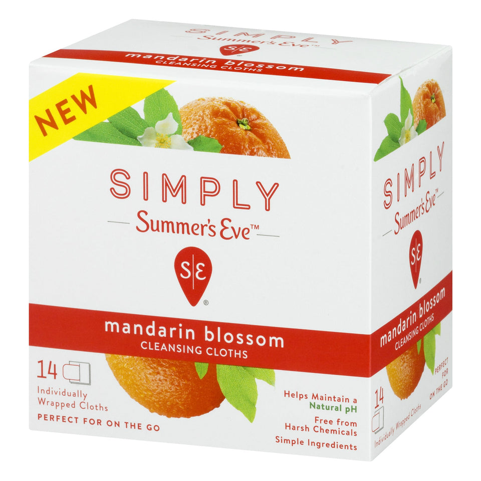 Summer's Eve Simply Cleansing Cloths, Mandarin Blossom, 14 Ct - Premium Feminine Wipes from Summer's Eve - Just $11.97! Shop now at Kis'like