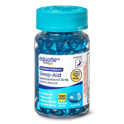 Equate Maximum Strength Sleep-Aid Softgels, 100 Count - Premium Back to School Health Essentials from Equate - Just $11.99! Shop now at KisLike