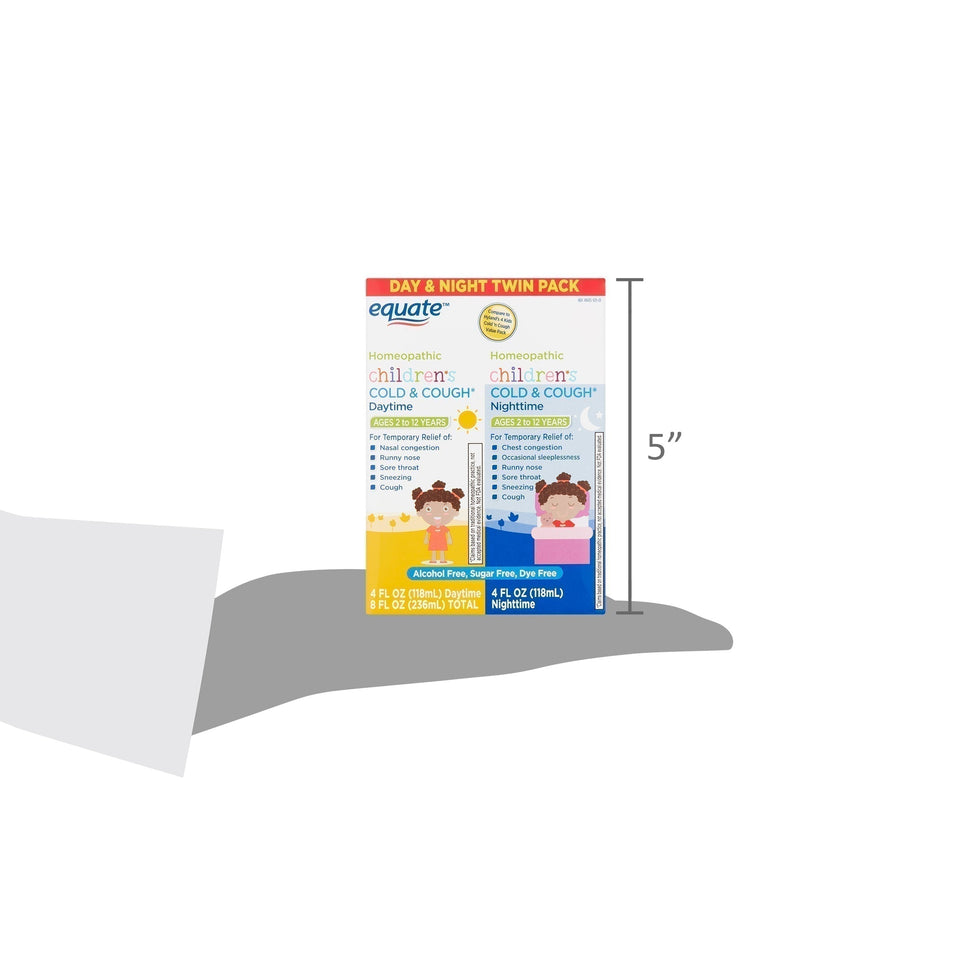 Equate Children's Homeopathic Daytime & Nighttime Cold & Cough Liquid Twin Pack, 4 fl oz 8 fl oz total - Premium Equate Children from Equate - Just $10.99! Shop now at KisLike