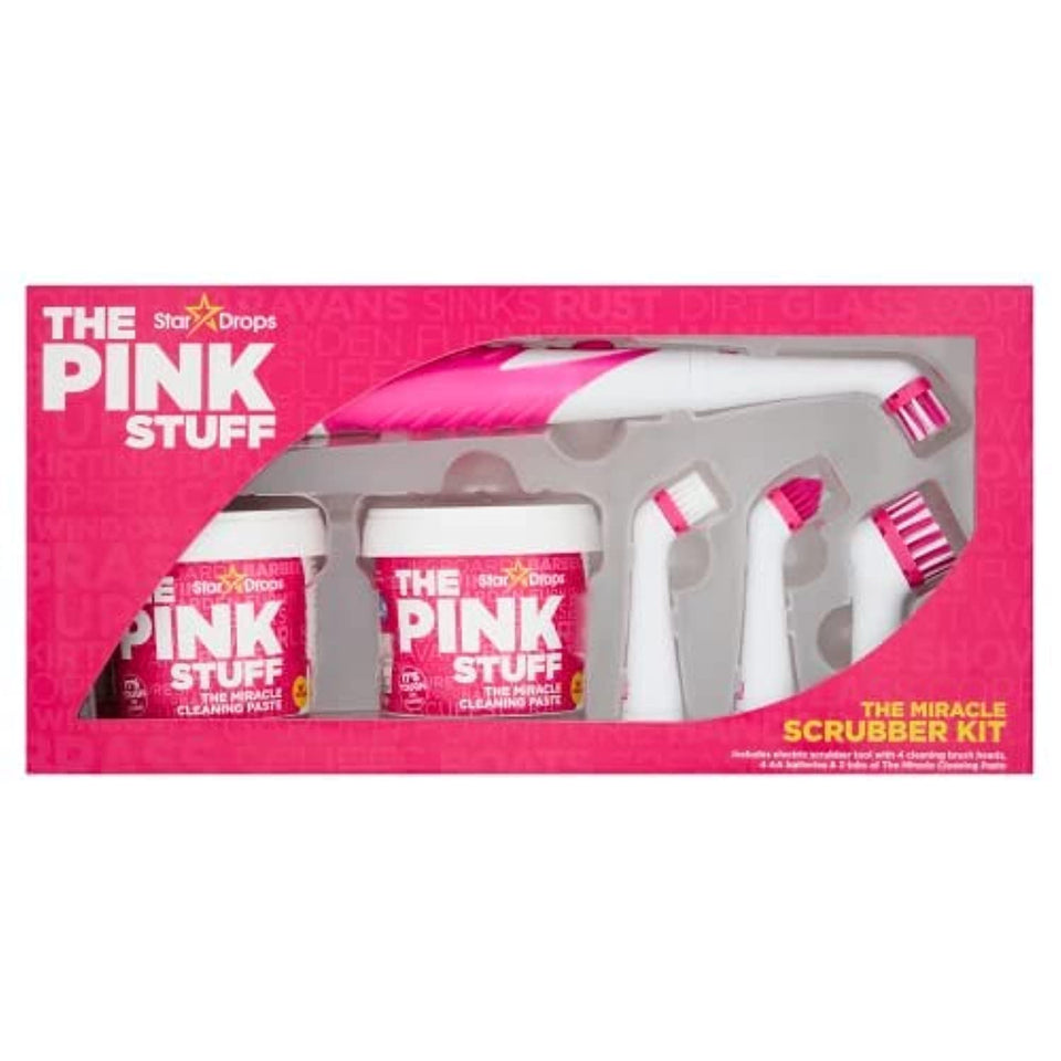 Stardrops - The Pink Stuff - The Miracle Scrubber Kit - 2 Tubs of The Miracle Cleaning Paste With Electric Scrubber Tool and 4 Cleaning Brush Heads - Premium Brushes from Stardrops - Just $49.89! Shop now at KisLike