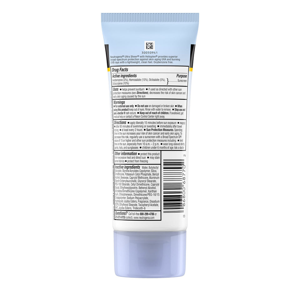 Neutrogena Ultra Sheer Dry-Touch Sunscreen Lotion, Broad Spectrum SPF 70 UVA/UVB Protection, Lightweight Water Resistant, Non-Comedogenic & Non-Greasy, Travel Size, 3 fl. oz - Premium Body Sunscreens from Neutrogena - Just $46.89! Shop now at KisLike