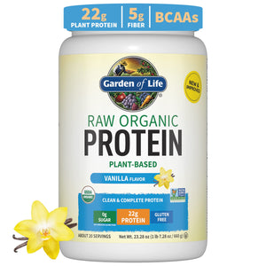 Garden of Life Organic Vegan Vanilla Protein Powder 22g Complete Plant Based Raw Protein & BCAAs Plus Probiotics & Digestive Enzymes for Easy Digestion – Non-GMO, Gluten-Free, Lactose Free 1.5 LB 20.0 Servings (Pack of 1) - Premium Blends from Garden of Life - Just $42.89! Shop now at Kis'like