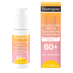 Neutrogena Invisible Daily Defense Face Sunscreen + Hydrating Serum with Broad Spectrum SPF 60+ & Antioxidants to Help Skin Glow, Oil-Free, Fragrance Free, 1.7 fl. oz - Premium Serums from Neutrogena - Just $16.89! Shop now at KisLike