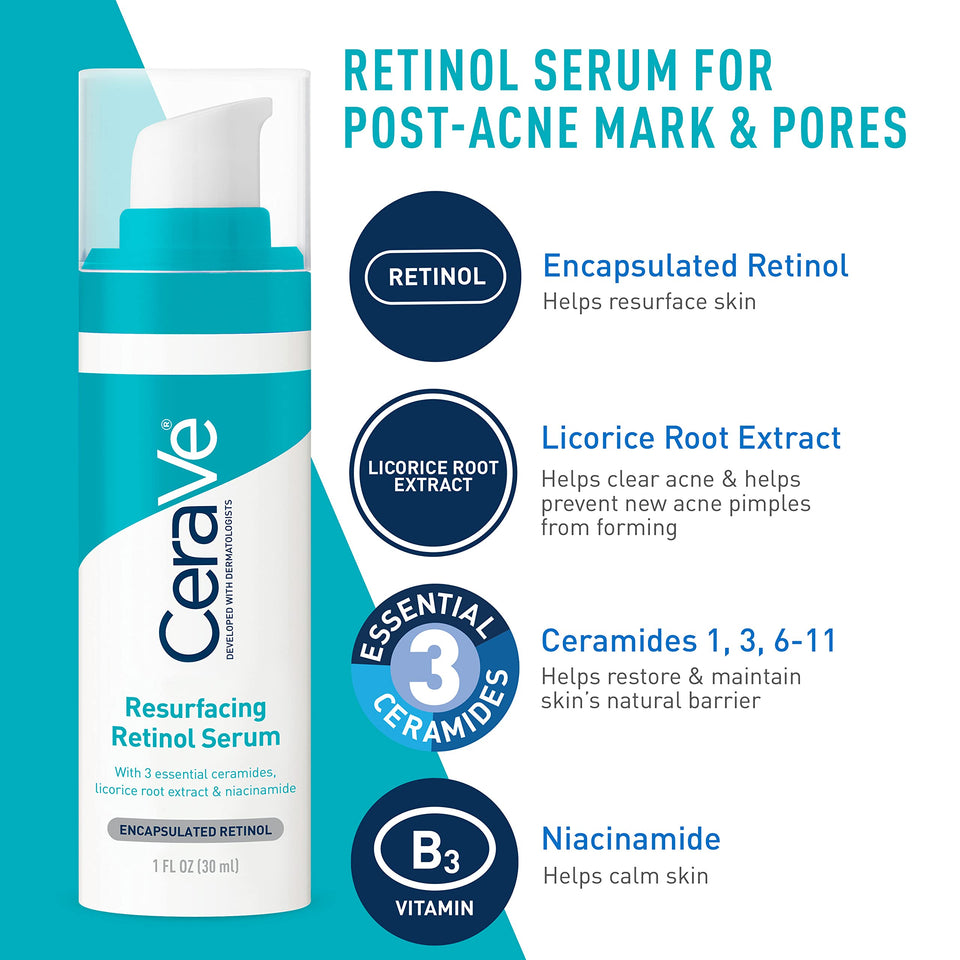 CeraVe Skin Care Set for Acne Treatment with Face Wash with Benzoyl Peroxide, Retinol Serum, AM Face Moisturizer with SPF & PM Face Moisturizer,5oz Cleanser + 1oz Serum + 2oz AM Lotion + 2oz PM Lotion - Premium Sets & Kits from CeraVe - Just $68.89! Shop now at KisLike