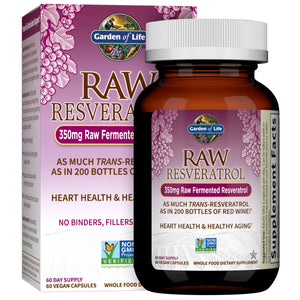 Garden of Life Heart Resveratrol Supplement - Powerful Antioxidant Support with 350mg Raw Fermented Trans-Resveratrol Plus Probiotics and Enzymes for Heart Health and Healthy Aging, 60 Vegan Capsules - Premium Resveratrol from Garden of Life - Just $43.89! Shop now at KisLike