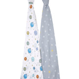 aden + anais™ essentials 100% cotton muslin swaddles, 2 Pack, 44" x 44", space cadet Blue 44" x 44" - Premium Muslin Blankets from aden + anais - Just $23.99! Shop now at Kis'like