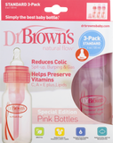 Dr. Brown's Original Baby Bottle, Pink, 4 Ounce, 3-Pack 4 oz - Premium Bottle Feeding from Dr. Brown's - Just $15.99! Shop now at Kis'like