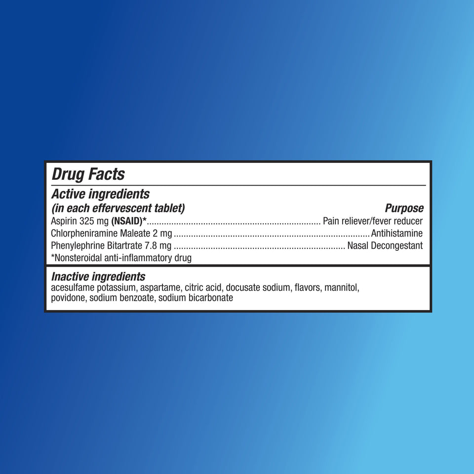Equate Effervescent Cold Relief Tablets, 325 mg, 48 Count 48 tablets - Premium Equate from Equate - Just $7.99! Shop now at Kis'like