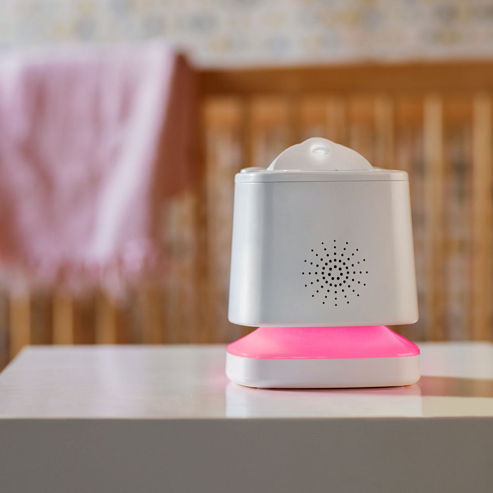 Munchkin Sound Asleep Nursery Projector and Sound Machine with LED Nightlight, Includes 3 Ambient Sounds, 2 Lullabies, and 2 Mozart Compositions White - Premium Nightlights & Soothers from Munchkin - Just $38.99! Shop now at Kis'like