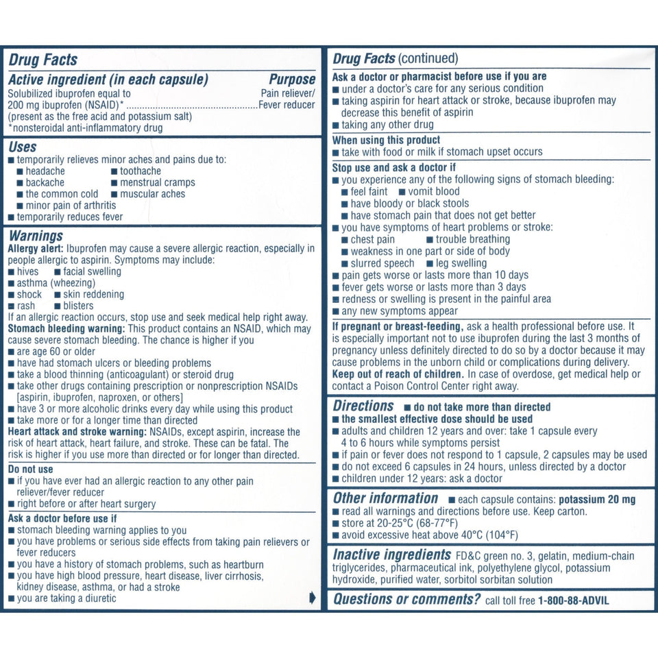 Advil Liqui-Gels Minis Pain and Fever Liquid Capsules, 200 Mg Ibuprofen, 160 Count 160 ct - Premium Headaches & Fever from Advil - Just $21.99! Shop now at KisLike