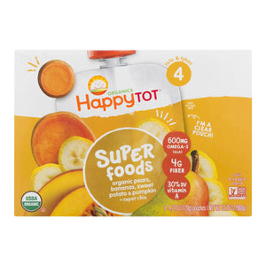 (8 Pouches) Happy Tot Super Foods Organic Pears, Bananas, Sweet Potato & Pumpkin + Super Chia Baby Food, 4.22 oz Orange - Premium Fall Baby Food from Happy Tot - Just $17.30! Shop now at Kis'like