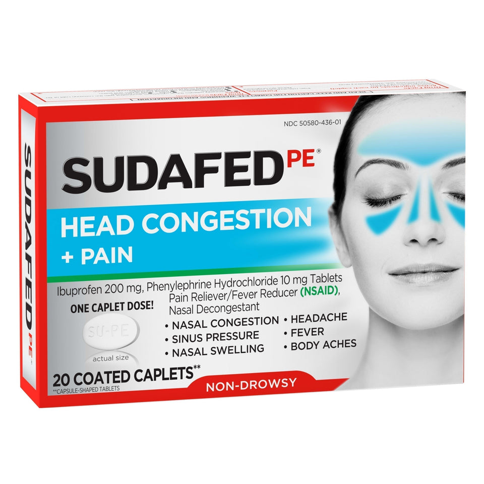 SUDAFED PE Non-Drowsy Head Congestion + Pain Relief Caplets, 20 ct NA 20 Count (Pack of 1) - Premium Headaches & Fever from SUDAFED - Just $9.99! Shop now at KisLike