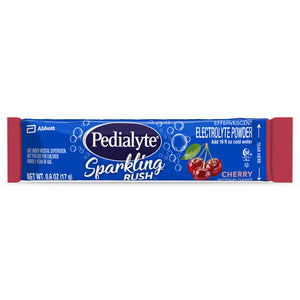 Pedialyte Sparkling Rush Electrolyte Powder, Cherry, Sparkling Electrolyte Hydration Drink, 0.6 oz Powder Pack, 6 Count Red 3.6 oz - Premium Baby Beverages from Pedialyte - Just $13.99! Shop now at Kis'like