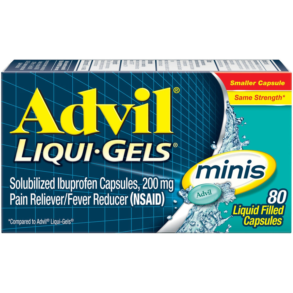 Advil Liqui-Gels Minis Pain and Fever Liquid Capsules, 200 Mg Ibuprofen, 80 Count N/a 80 ct - Premium Headaches & Fever from Advil - Just $13.99! Shop now at Kis'like