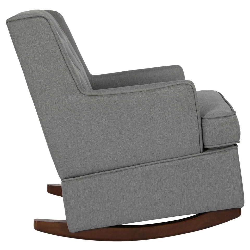 Baby Relax Bennet Transitional Wingback Rocker Chair, Gray Grey Linen - Premium Nursery Gliders & Rocking Chairs from Baby Relax - Just $291.99! Shop now at Kis'like