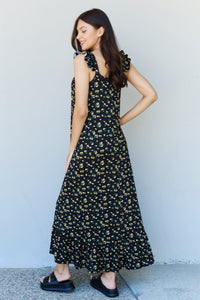 Doublju In The Garden Ruffle Floral Maxi Dress in  Black Yellow Floral - Premium DRESSES from Trendsi - Just $33! Shop now at KisLike