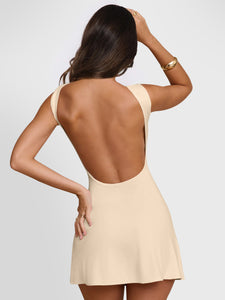 Backless Wide Strap Mini Dress - Premium DRESSES from Trendsi - Just $15.63! Shop now at KisLike