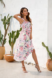Smocked Printed Square Neck Midi Dress - Premium DRESSES from Trendsi - Just $24.96! Shop now at KisLike