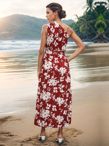 Printed Single Shoulder Sleeveless Dress - Premium DRESSES from Trendsi - Just $20.80! Shop now at KisLike