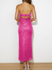 Sequin Cutout Tube Dress - Premium DRESSES from Trendsi - Just $37.20! Shop now at KisLike