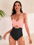 Crisscross Cutout V-Neck One-Piece Swimwear - Premium trajes de baño from Trendsi - Just $24! Shop now at KisLike