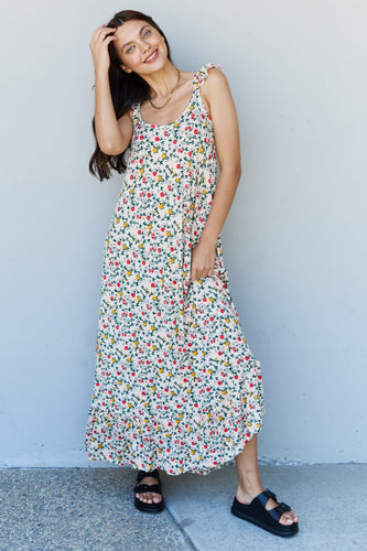 Doublju In The Garden Ruffle Floral Maxi Dress in Natural Rose - Premium DRESSES from Trendsi - Just $33! Shop now at KisLike