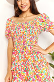Double Take Smocked Sweetheart Neck Flounce Sleeve Mini Dress - Premium DRESSES from Trendsi - Just $33! Shop now at KisLike