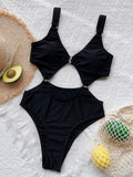 Cutout Plunge One-Piece Swimwear - Premium trajes de baño from Trendsi - Just $23! Shop now at KisLike