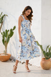 Smocked Printed Square Neck Midi Dress - Premium DRESSES from Trendsi - Just $24.96! Shop now at KisLike
