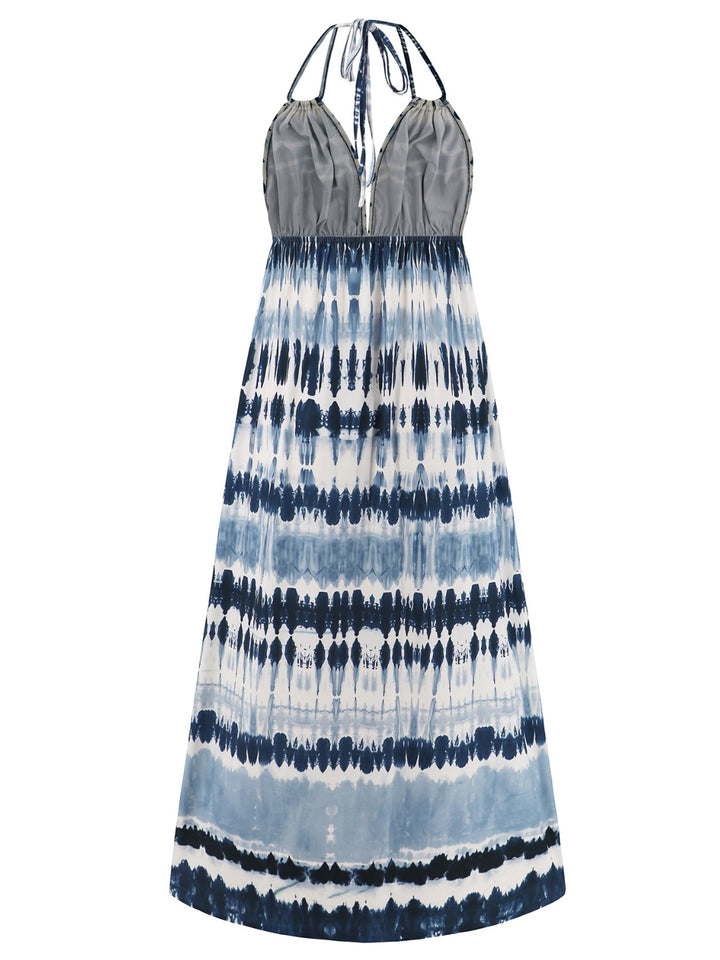 Tie-Dye Halter Neck Sleeveless Dress - Premium DRESSES from Trendsi - Just $16! Shop now at KisLike