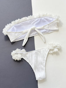 Applique Tie Back Two-Piece Bikini Set - Premium trajes de baño from Trendsi - Just $23! Shop now at KisLike