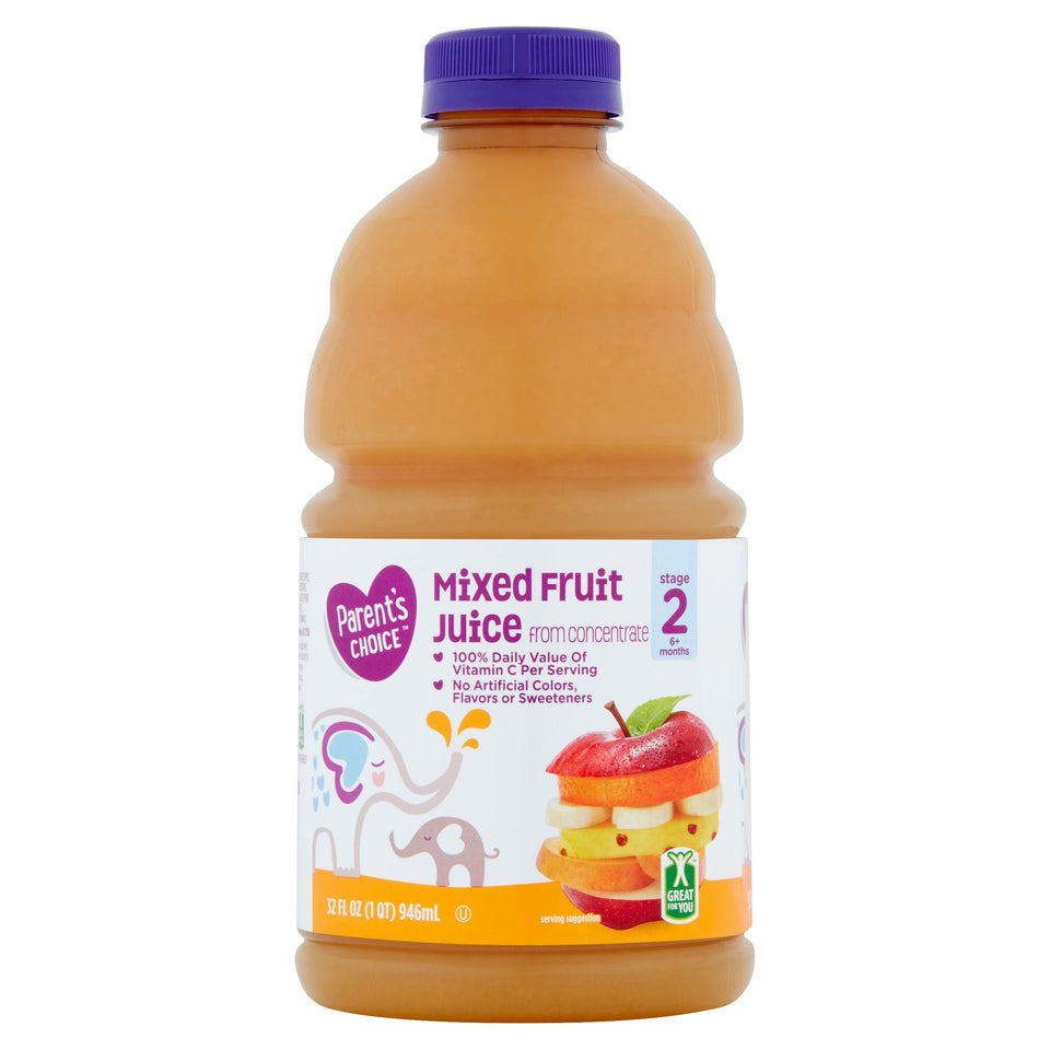 Parent's Choice 100% Mixed Fruit Juice, Stage 2, 32 fl oz 32 oz - Premium Baby Beverages from Parent's Choice - Just $8.49! Shop now at Kis'like