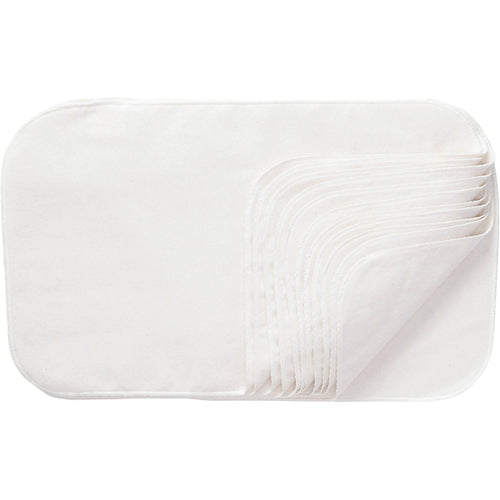 NuAngel 100% Cotton Burp Cloths - White, 12 count, unisex approximately 11