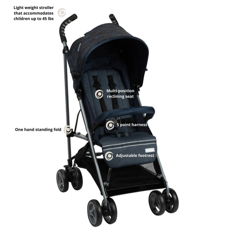 Monbebe Breeze Lightweight Compact Baby Stroller - Navy Camo Green - Premium Standard Strollers from Monbebe - Just $55.99! Shop now at KisLike