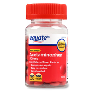 Equate Extra Strength Acetaminophen Red Sweet Coated Tablets, 500 mg, 100 Count - Premium Equate Cough Cold Flu from Equate - Just $3.99! Shop now at 