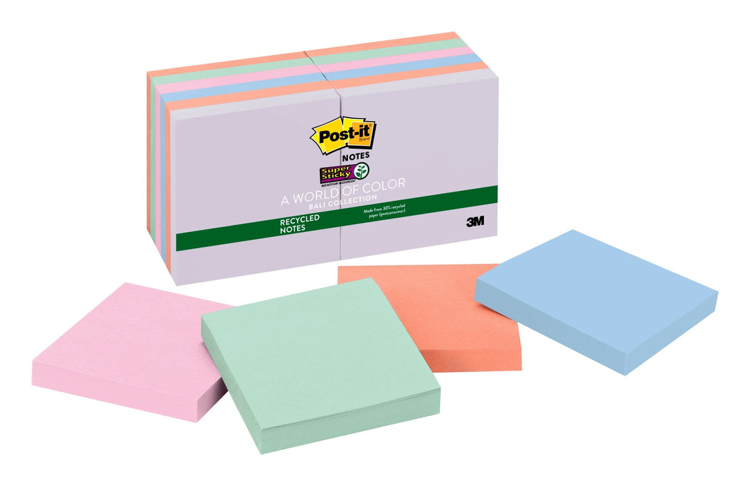 Post-it Recycled Super Sticky Notes, 3