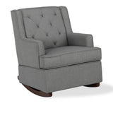 Baby Relax Bennet Transitional Wingback Rocker Chair, Gray Grey Linen - Premium Nursery Gliders & Rocking Chairs from Baby Relax - Just $291.99! Shop now at Kis'like