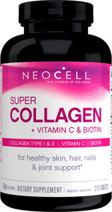 NeoCell Super Collagen + C 6,000mg Collagen Types 1 & 3 Plus Vitamin C - 210 Tablets - Premium Supplements from NeoCell - Just $29.60! Shop now at Kis'like