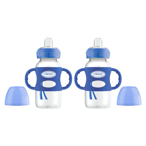 Dr. Brown's Wide-Neck Sippy Bottle with Handles - 2PK Blue - Premium Toddler Feeding from Dr. Brown's - Just $17.99! Shop now at KisLike