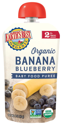 Earth's Best Organic Stage 2, Banana Blueberry Baby Food, 1 Pouch (113g) Pouch Multicolor 4 oz - Premium Baby Food Stage 2 from Earth's Best - Just $3.99! Shop now at Kis'like