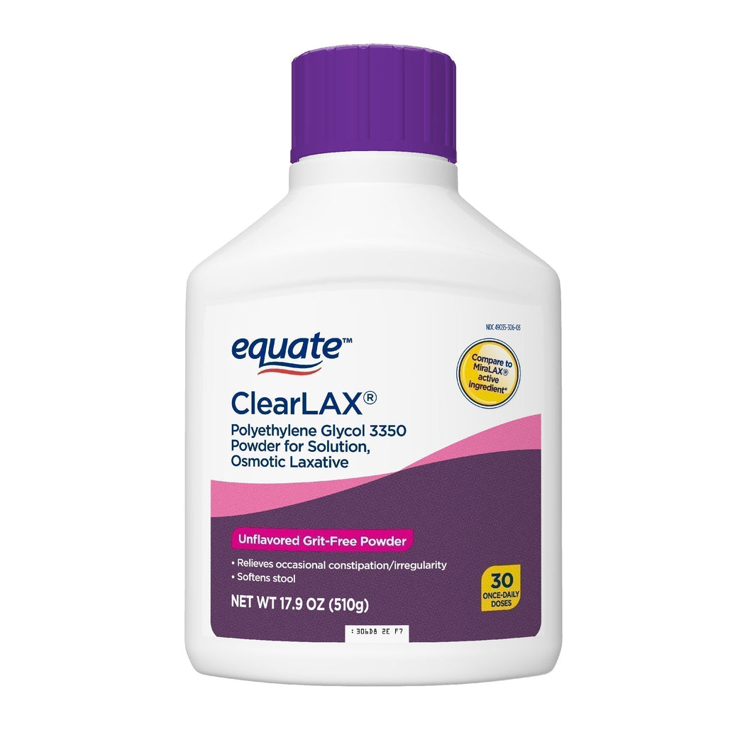 Equate Polyethylene Glycol 3350 Unflavored Powder for Solution, 30 Doses 17.9 oz - Premium Equate Digestive Health from Equate - Just $15.99! Shop now at KisLike