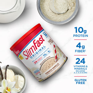 SlimFast Original Meal Replacement Shake Powder, French Vanilla, 12.83 Oz, 14 servings White xx - Premium Diet Foods & Drinks from SlimFast - Just $8.99! Shop now at Kis'like