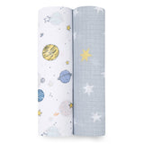 aden + anais™ essentials 100% cotton muslin swaddles, 2 Pack, 44" x 44", space cadet Blue 44" x 44" - Premium Muslin Blankets from aden + anais - Just $23.99! Shop now at Kis'like