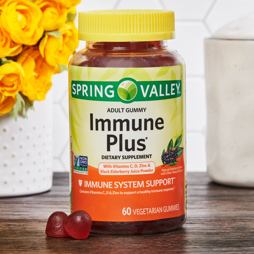 Spring Valley Immune Plus Vegetarian Gummies, 60ct Red 60 - Premium Vitamins Best Sellers from Spring Valley - Just $10.99! Shop now at Kis'like