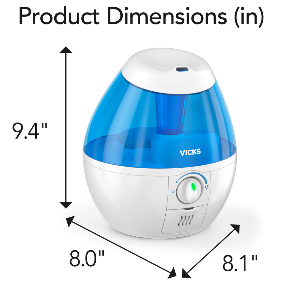 Vicks Mini Filter-Free Cool Mist Humidifier, White, VUL520W 8.06 x 8.11 x 9.40" - Premium Cool Mist Humidifiers from Vicks - Just $49.99! Shop now at KisLike