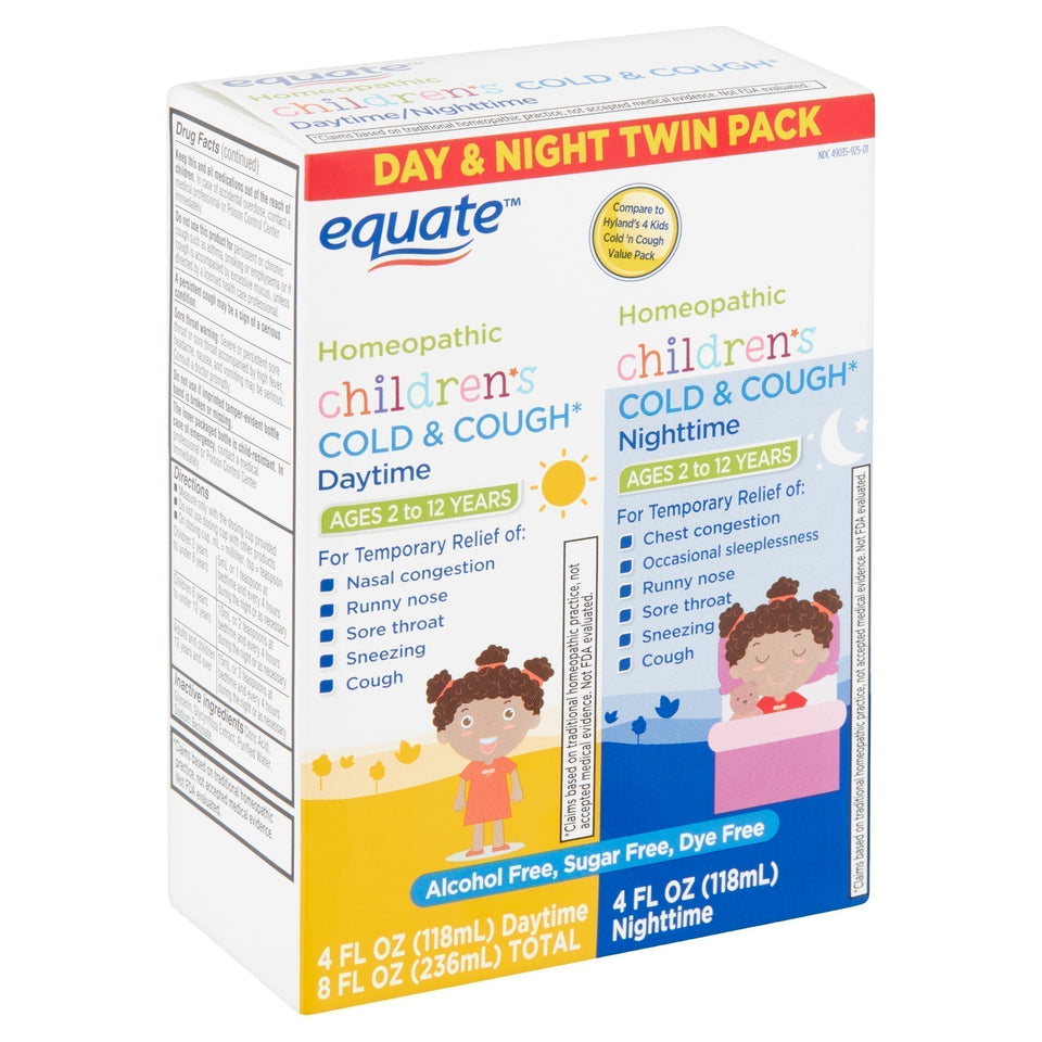 Equate Children's Homeopathic Daytime & Nighttime Cold & Cough Liquid Twin Pack, 4 fl oz 8 fl oz total - Premium Equate Children from Equate - Just $10.99! Shop now at KisLike