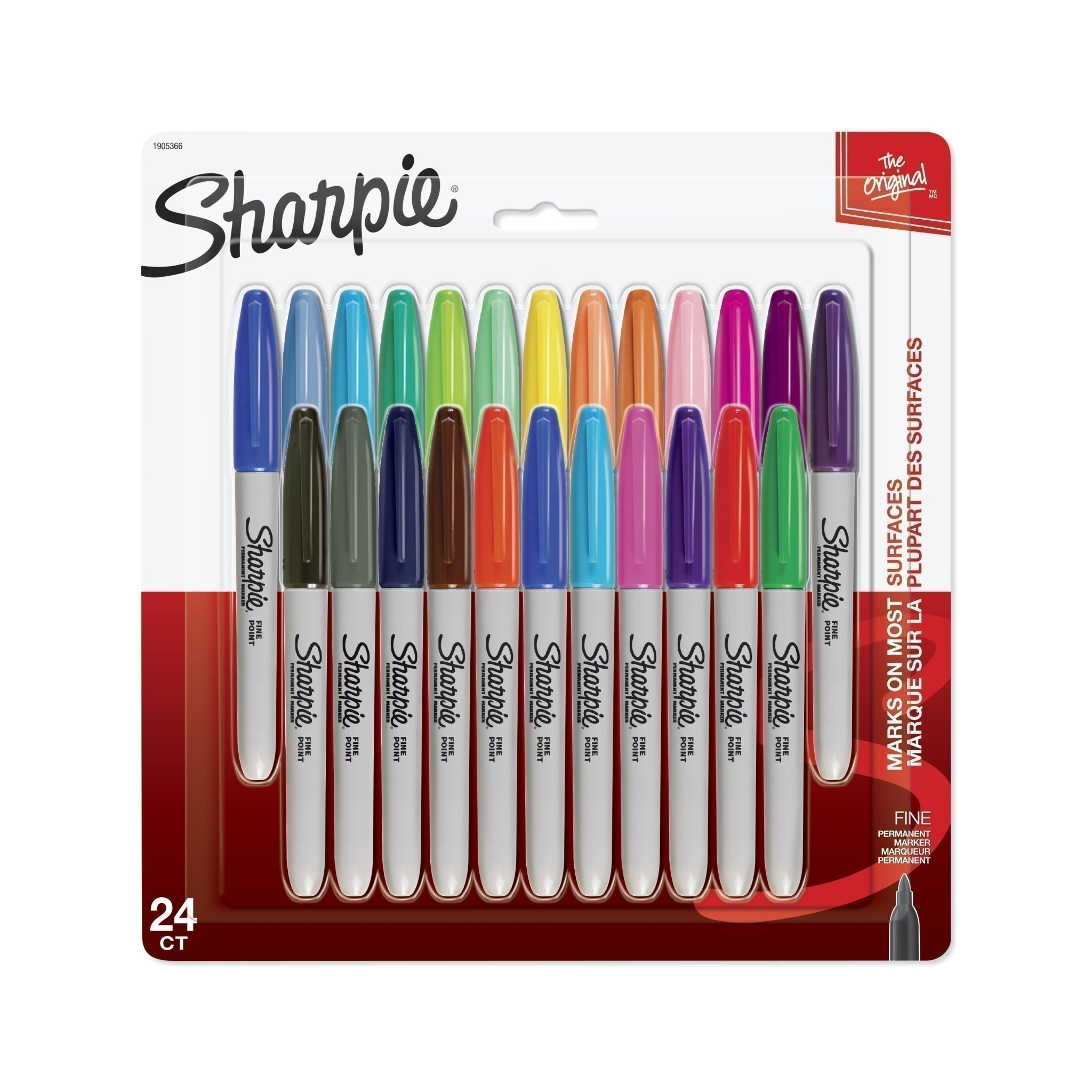 Sharpie Fine Point Permanent Markers, Assorted - 24 pack