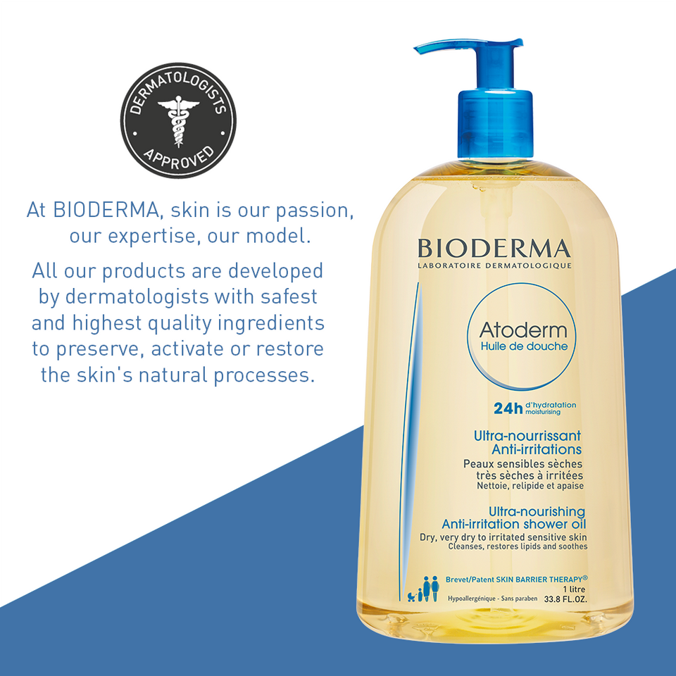 Bioderma Atoderm Moisturizing and Cleansing Oil for Very Dry Sensitive or Atopic Skin - 3.33 fl.oz. Clear - Premium Body Wash & Shower Gel from BIODERMA - Just $8.99! Shop now at Kis'like